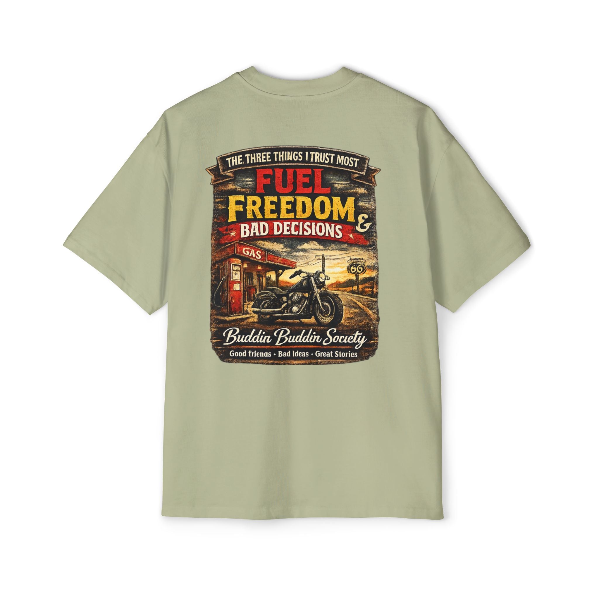 Motorcycle Tee — "Fuel, Freedom & Bad Decisions" Vintage Biker T-Shirt