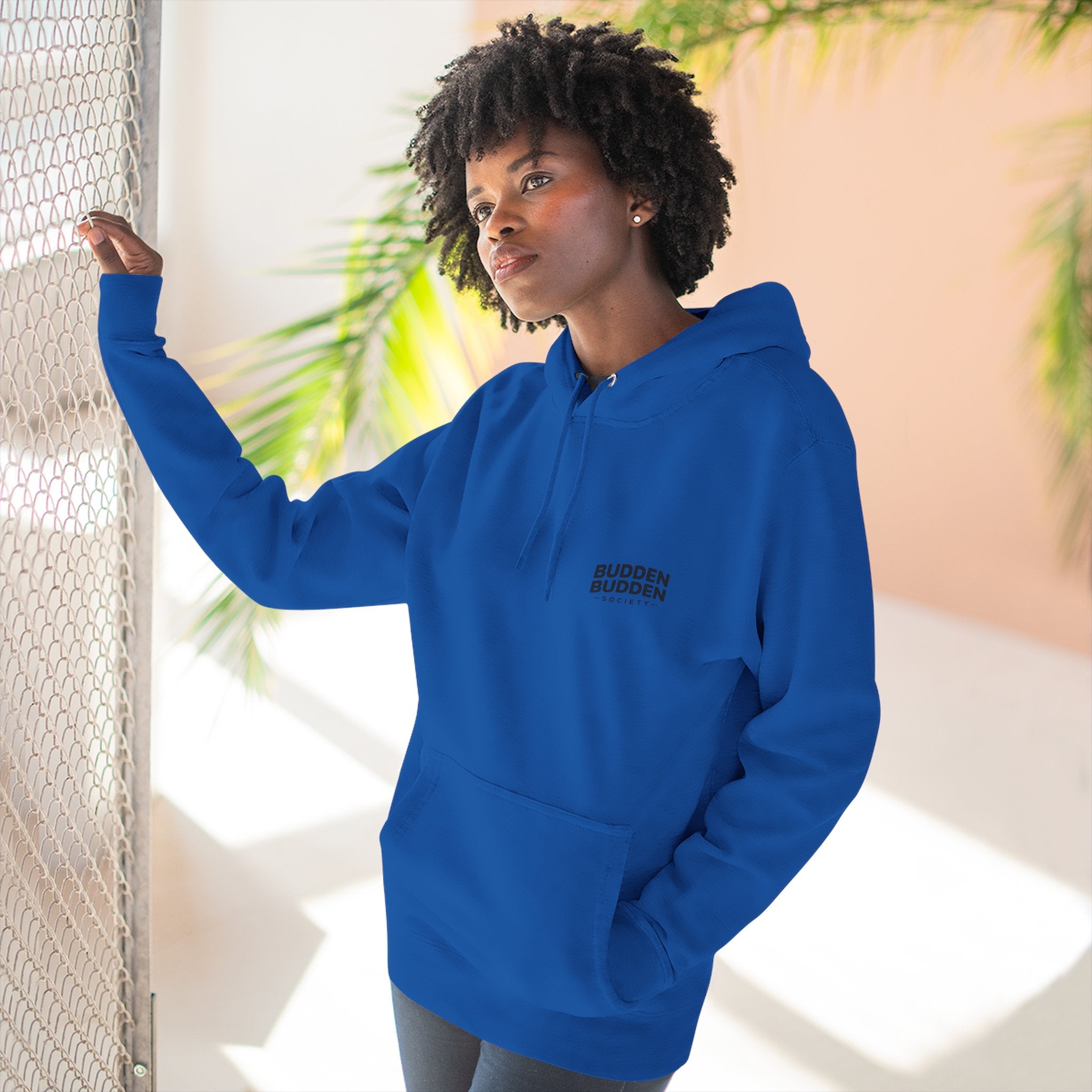 Three-Panel Fleece Hoodie — Biker Brotherhood Scenic Back Print ('When the Kickstand Goes Down')