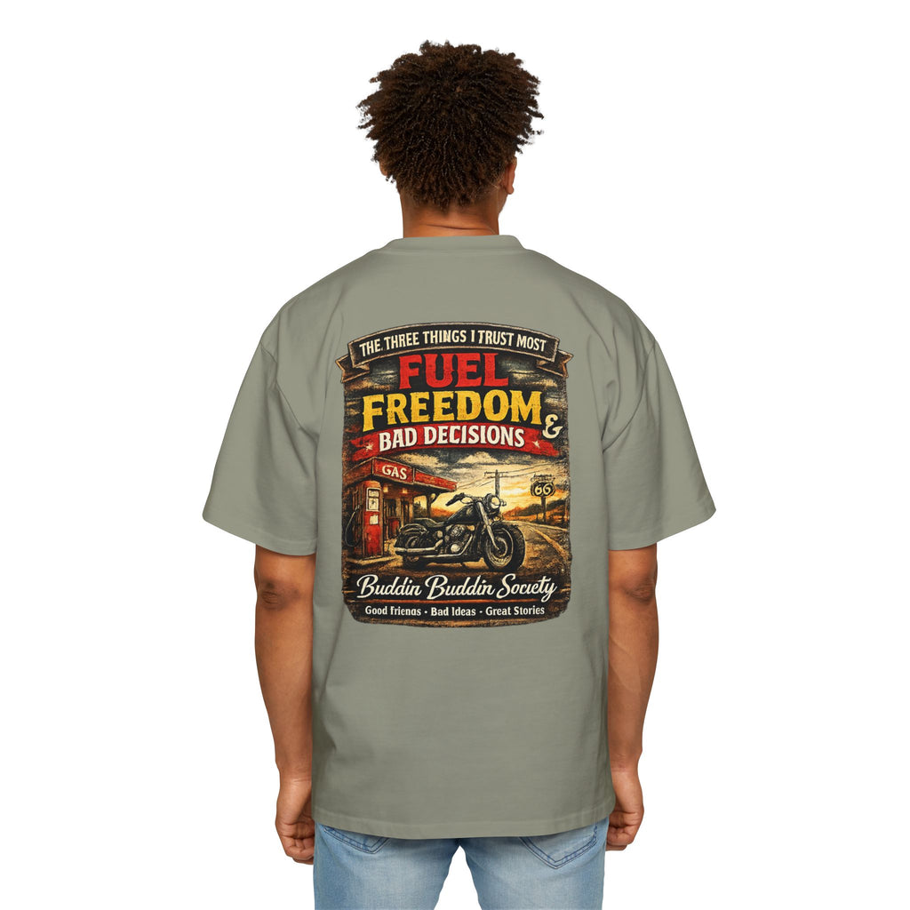 Motorcycle Tee — "Fuel, Freedom & Bad Decisions" Vintage Biker T-Shirt