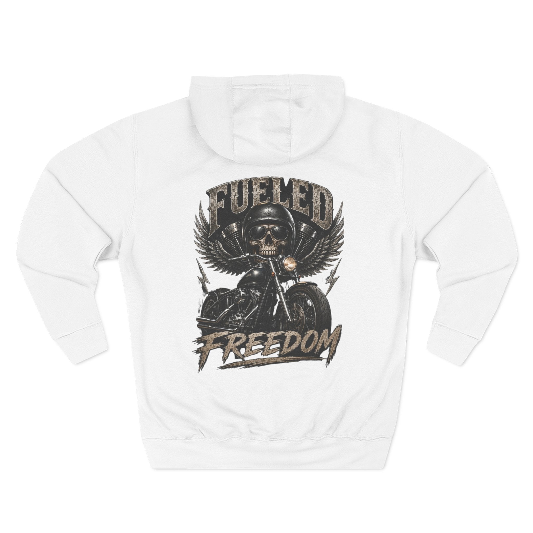 Fueled Freedom Hoodie — Motorcycle Skull Biker Pullover