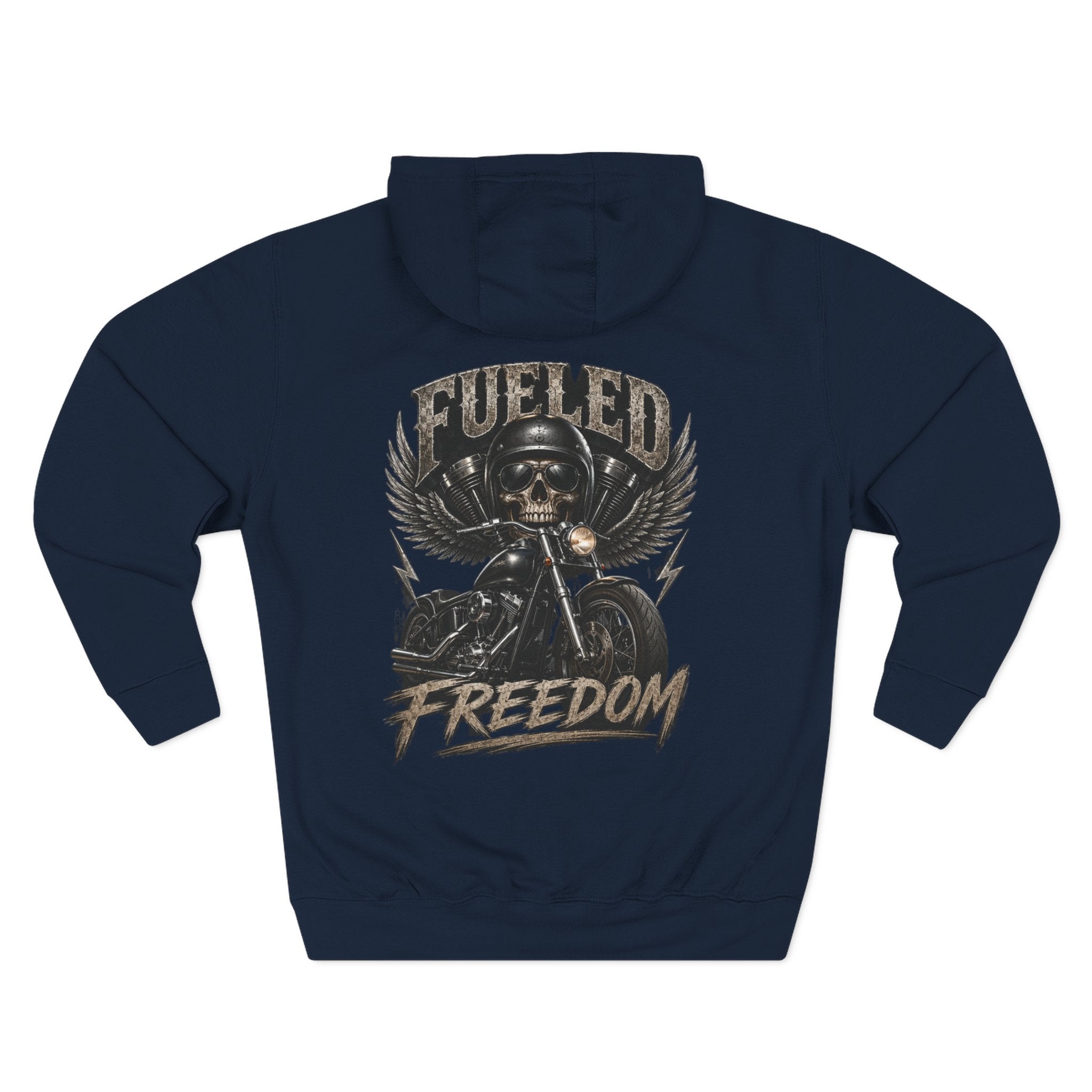 Fueled Freedom Hoodie — Motorcycle Skull Biker Pullover