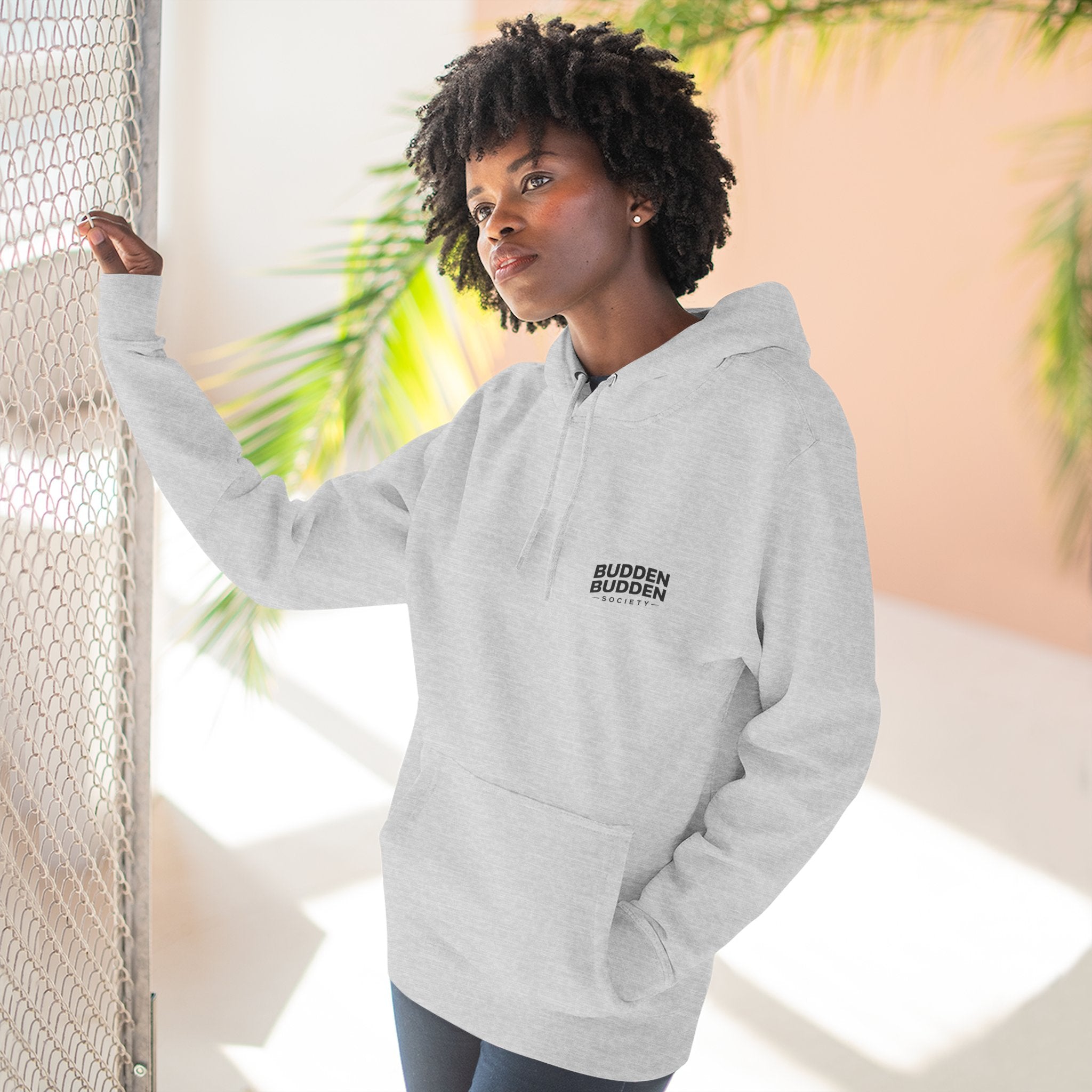 Three-Panel Fleece Hoodie — Biker Brotherhood Scenic Back Print ('When the Kickstand Goes Down')