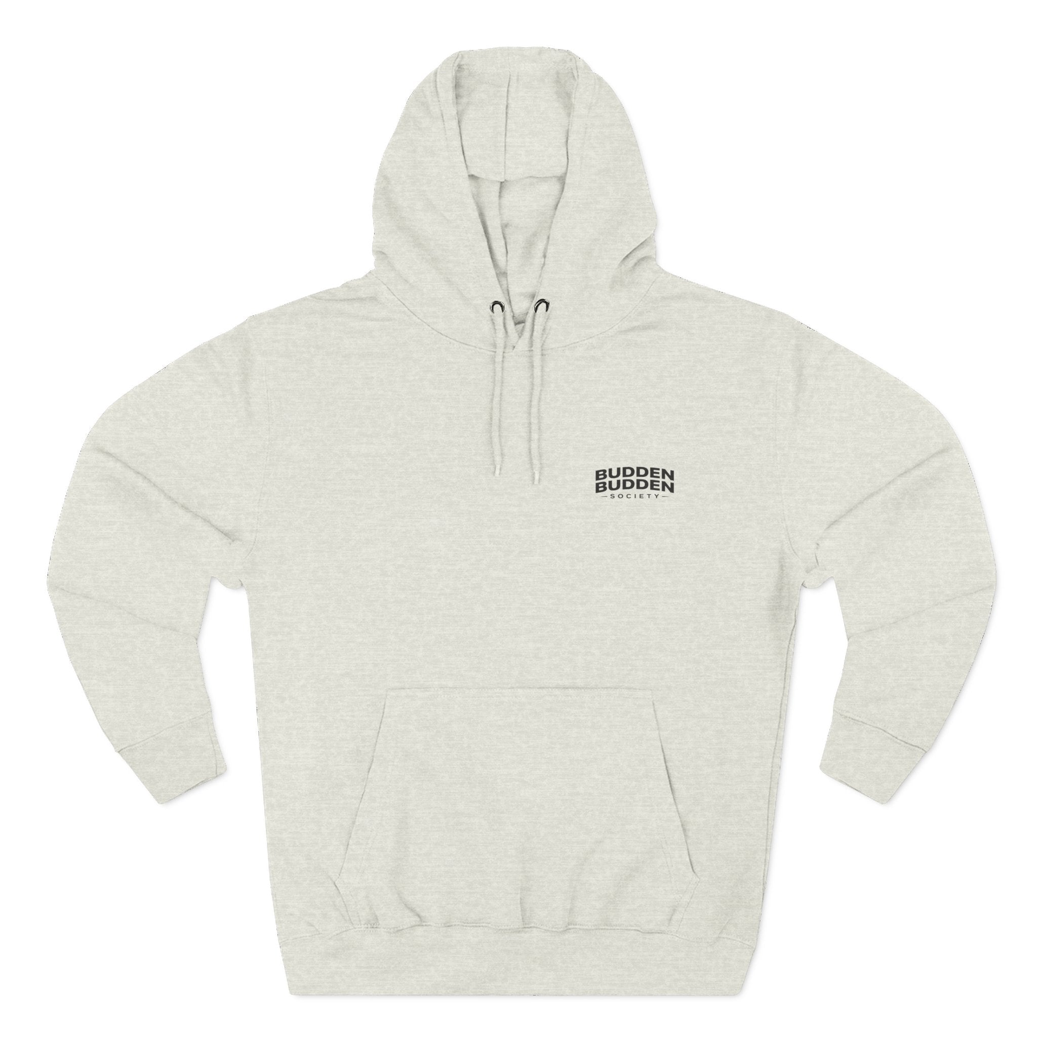 Three-Panel Fleece Hoodie — Biker Brotherhood Scenic Back Print ('When the Kickstand Goes Down')