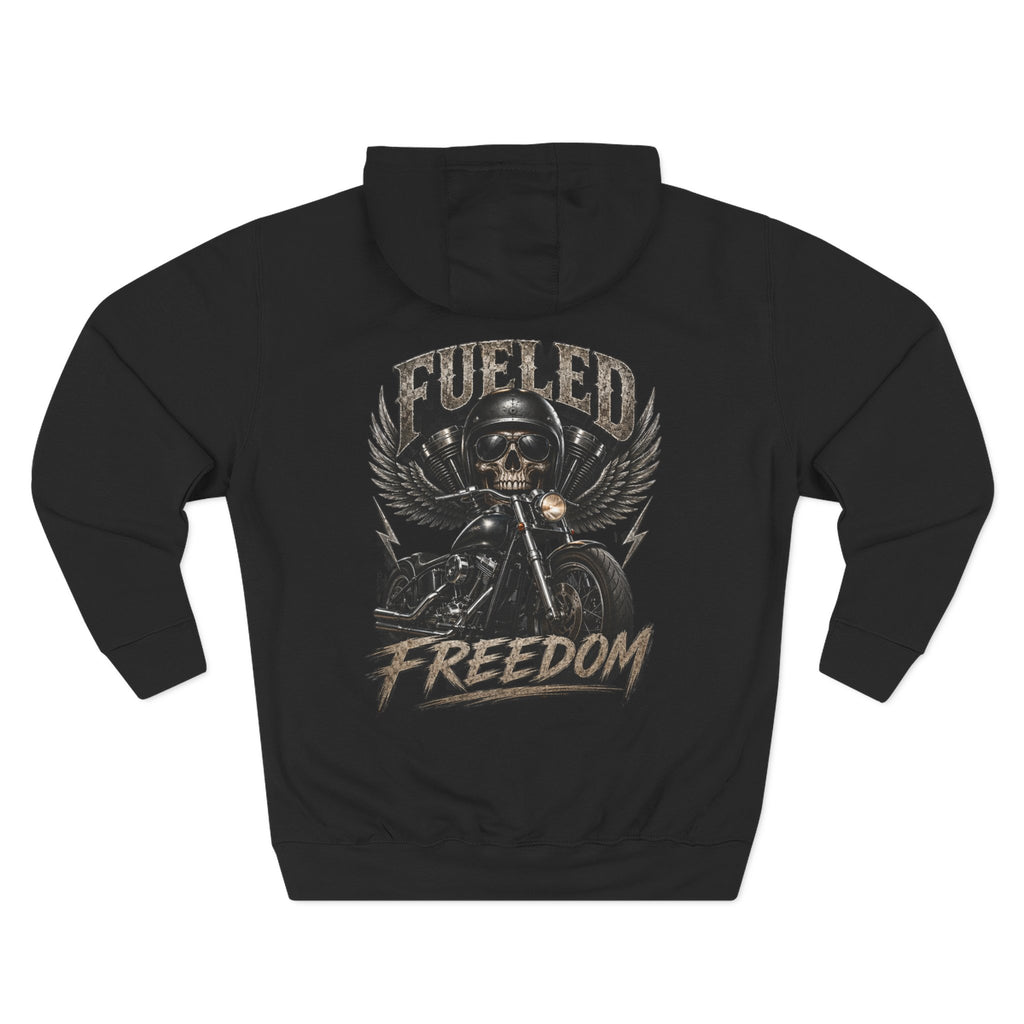 Fueled Freedom Hoodie — Motorcycle Skull Biker Pullover