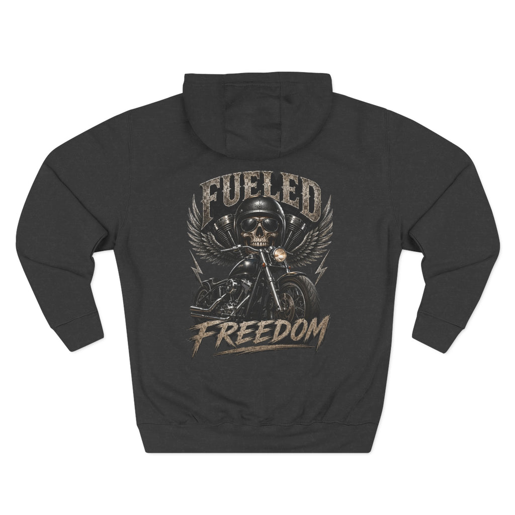Fueled Freedom Hoodie — Motorcycle Skull Biker Pullover