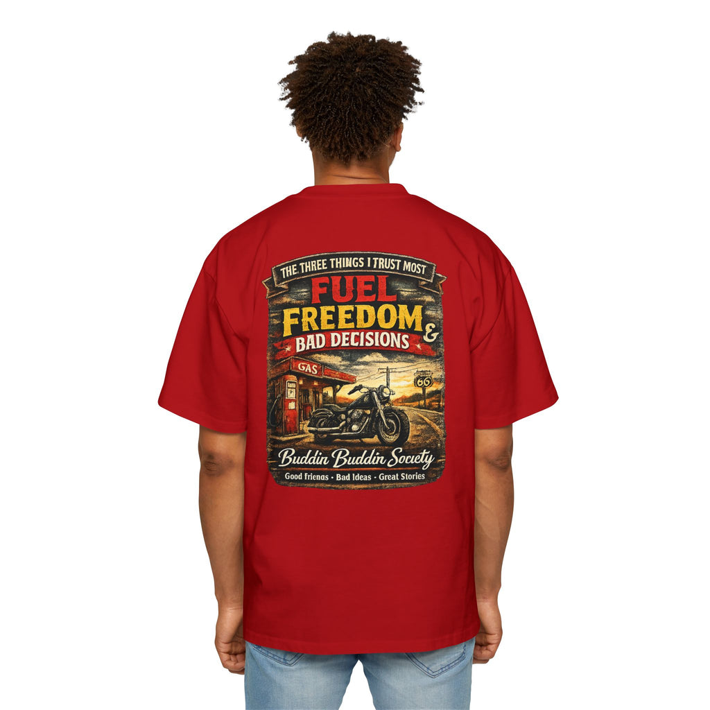 Motorcycle Tee — "Fuel, Freedom & Bad Decisions" Vintage Biker T-Shirt