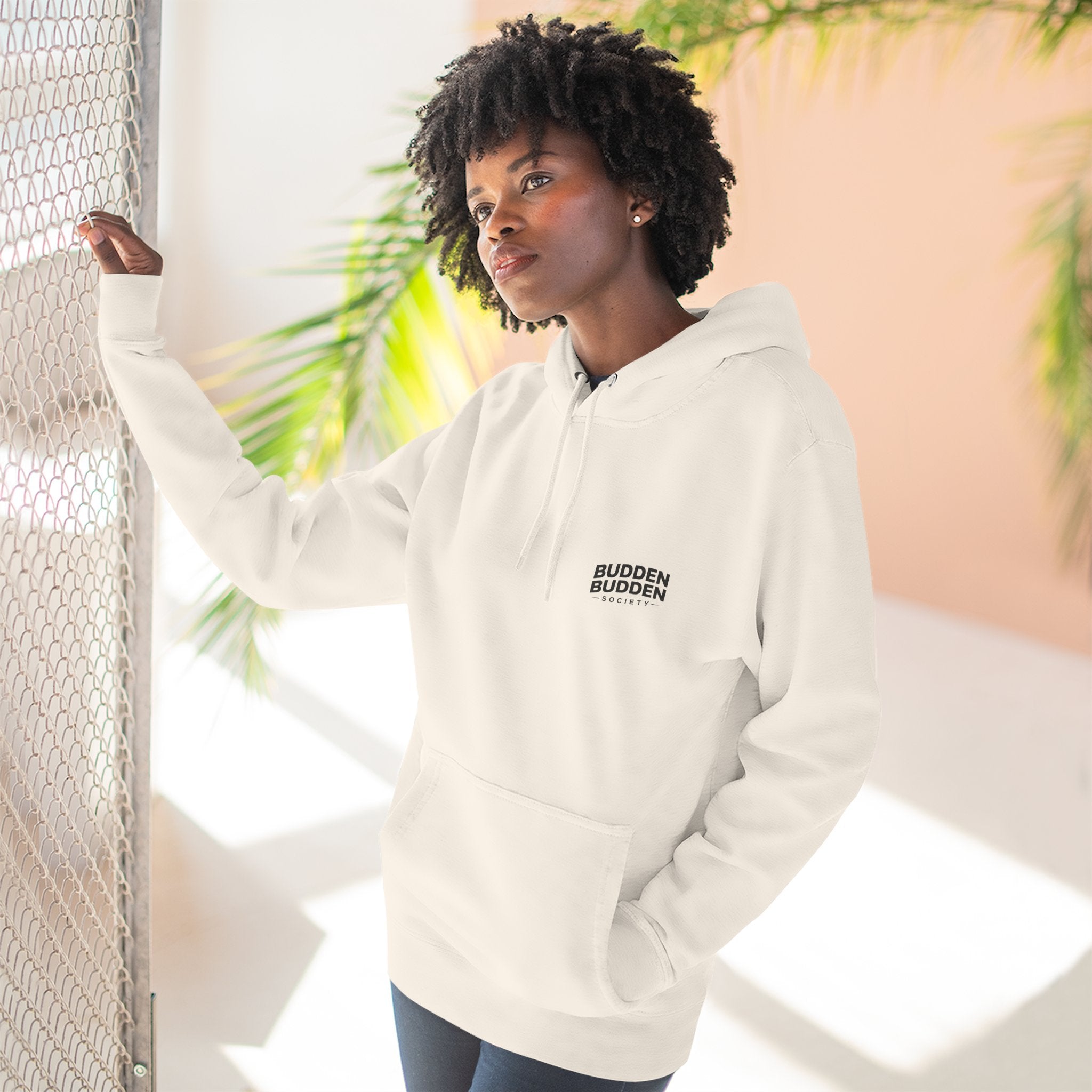 Three-Panel Fleece Hoodie — Biker Brotherhood Scenic Back Print ('When the Kickstand Goes Down')