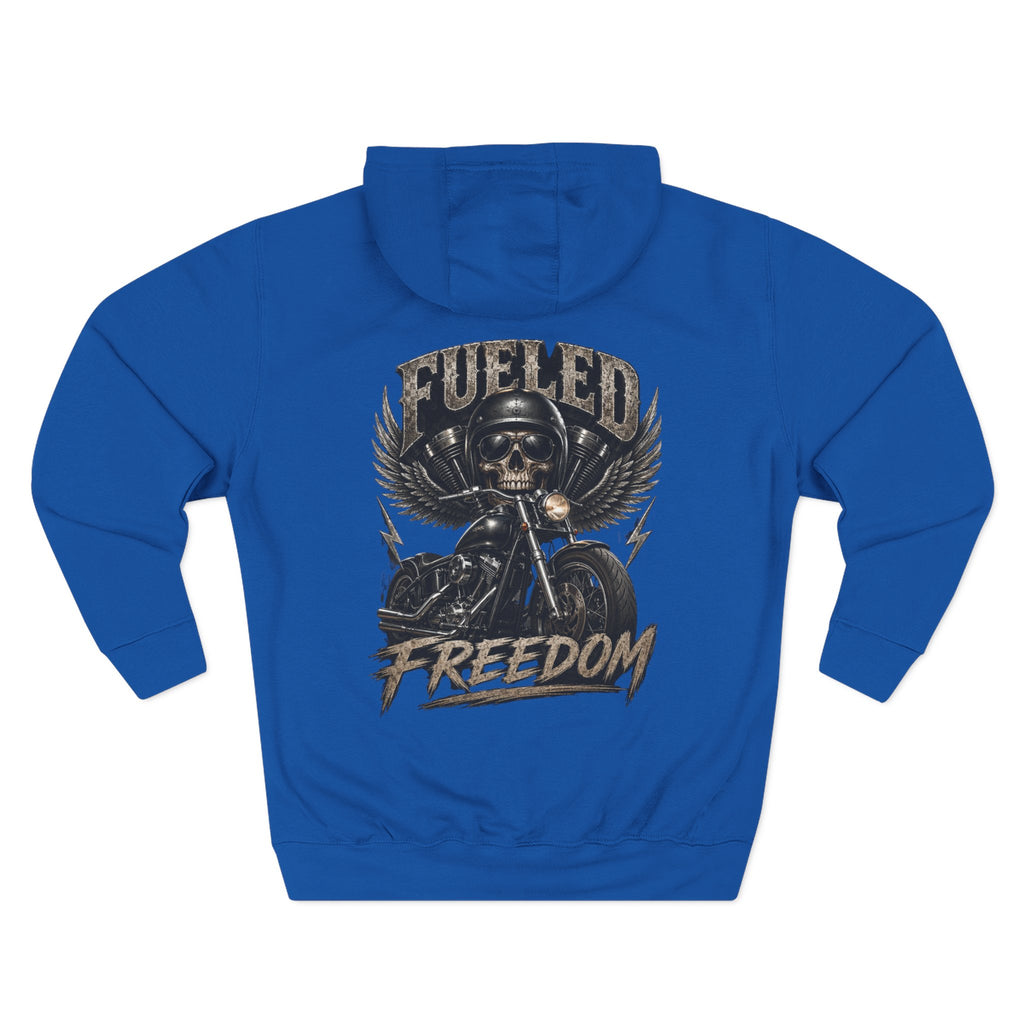Fueled Freedom Hoodie — Motorcycle Skull Biker Pullover