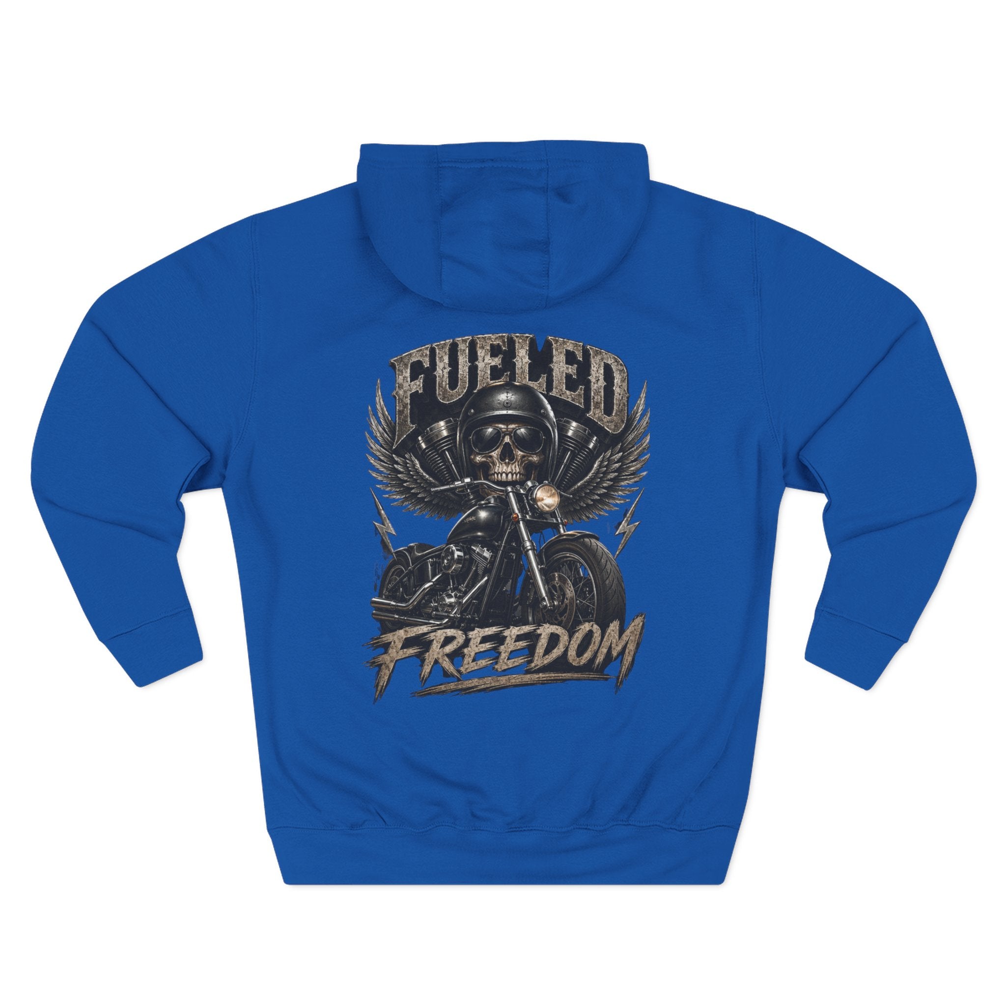Fueled Freedom Hoodie — Motorcycle Skull Biker Pullover