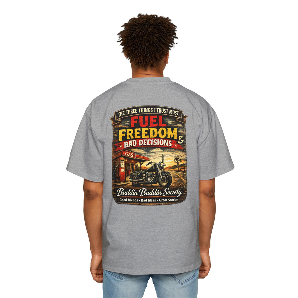 Motorcycle Tee — "Fuel, Freedom & Bad Decisions" Vintage Biker T-Shirt