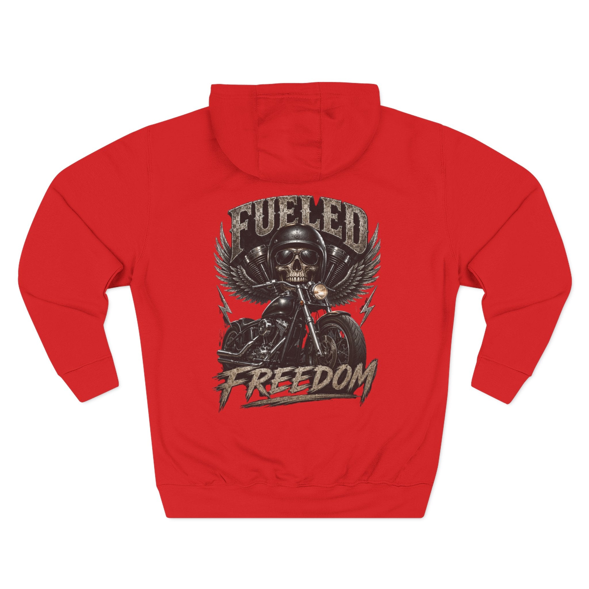 Fueled Freedom Hoodie — Motorcycle Skull Biker Pullover
