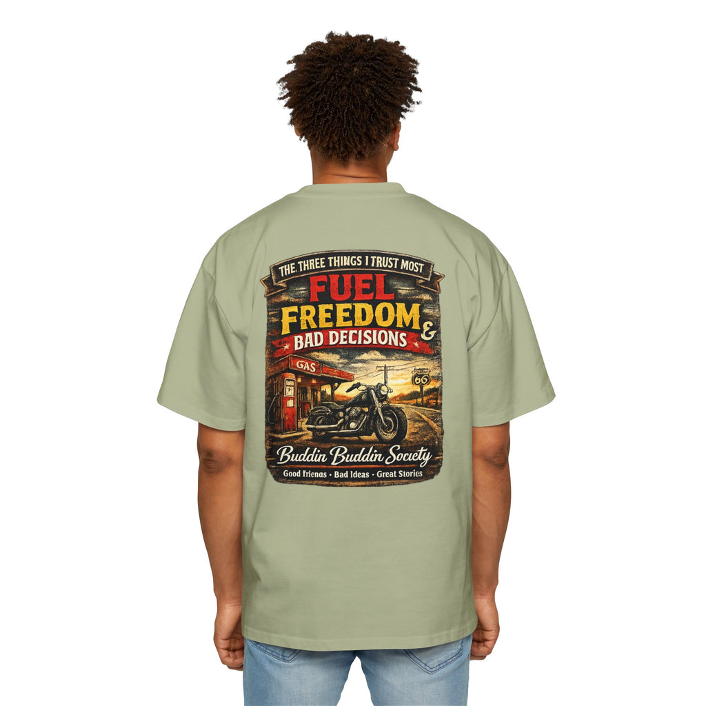 Motorcycle Tee — "Fuel, Freedom & Bad Decisions" Vintage Biker T-Shirt