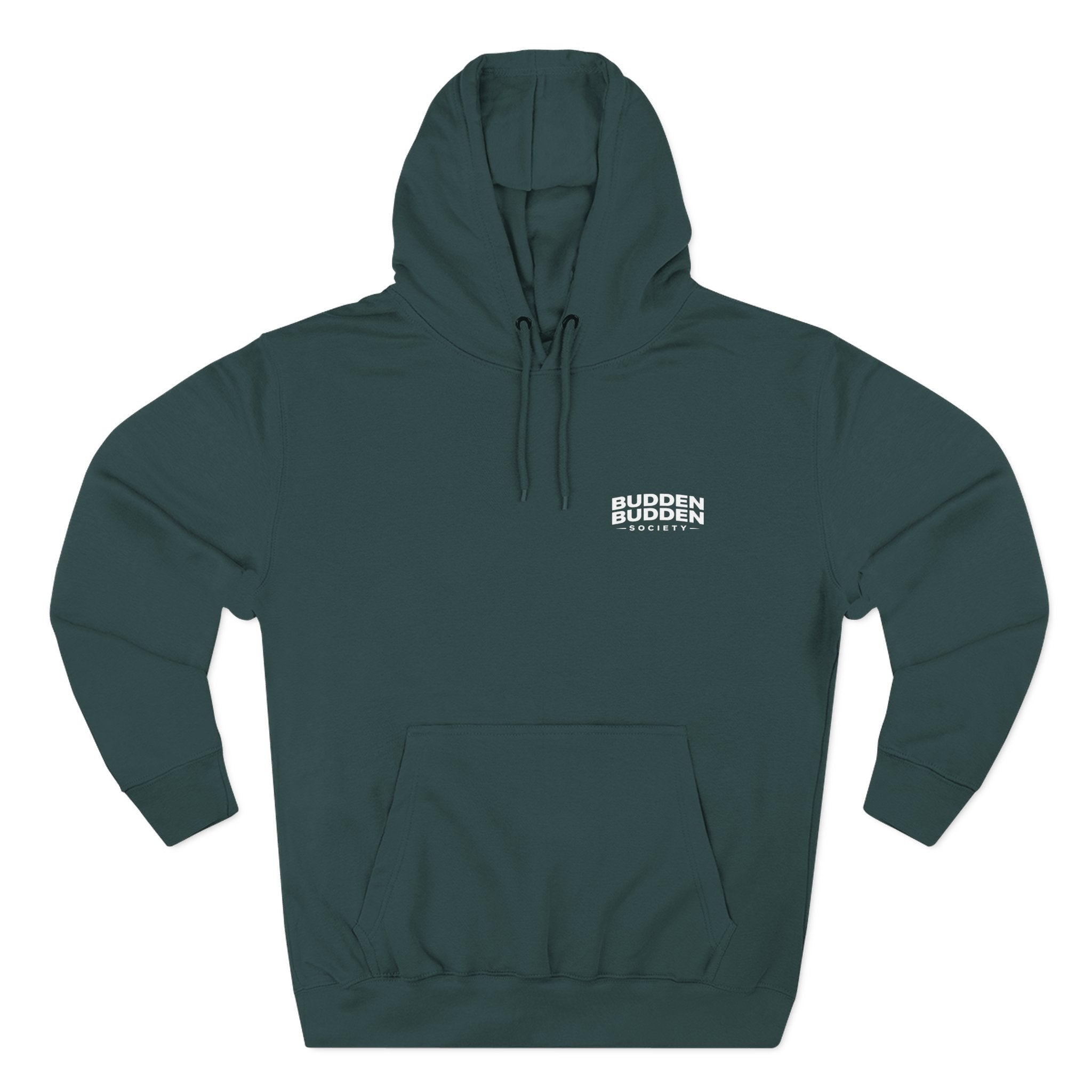Three-Panel Fleece Hoodie — Biker Brotherhood Scenic Back Print ('When the Kickstand Goes Down')