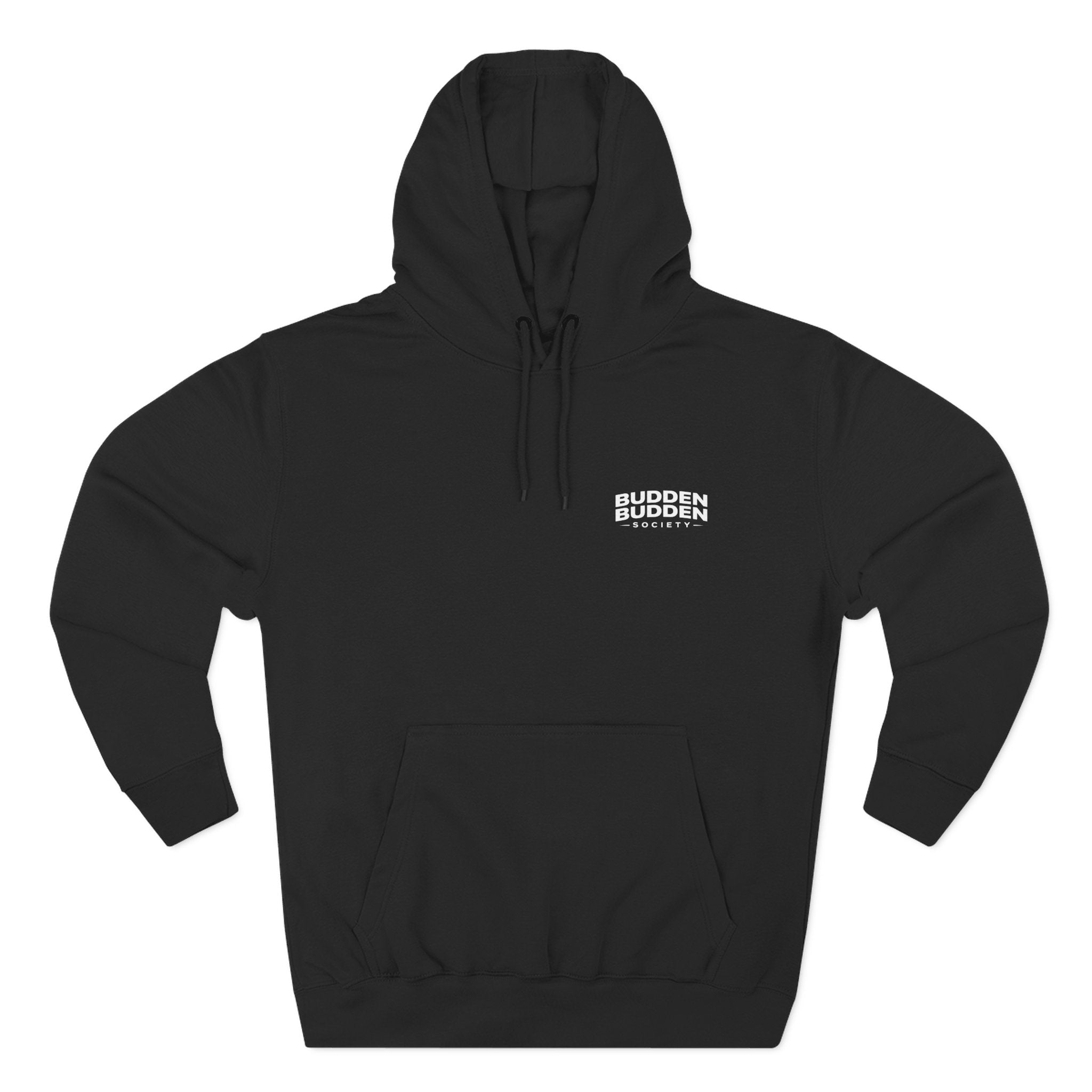 Three-Panel Fleece Hoodie — Biker Brotherhood Scenic Back Print ('When the Kickstand Goes Down')