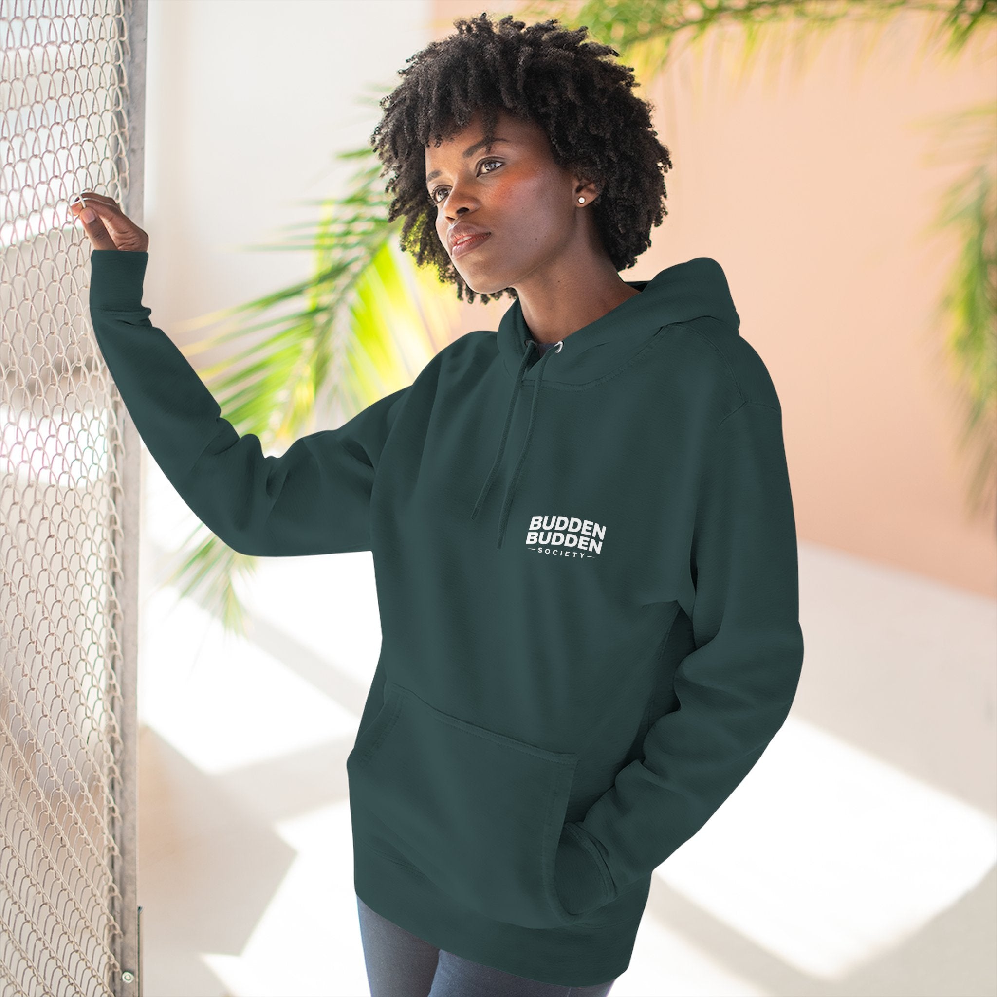 Three-Panel Fleece Hoodie — Biker Brotherhood Scenic Back Print ('When the Kickstand Goes Down')