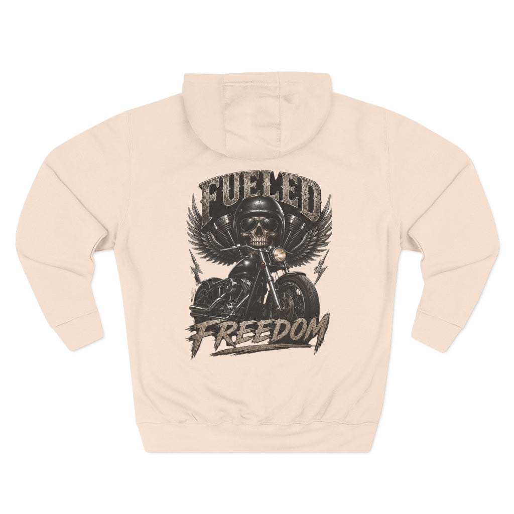 Fueled Freedom Hoodie — Motorcycle Skull Biker Pullover