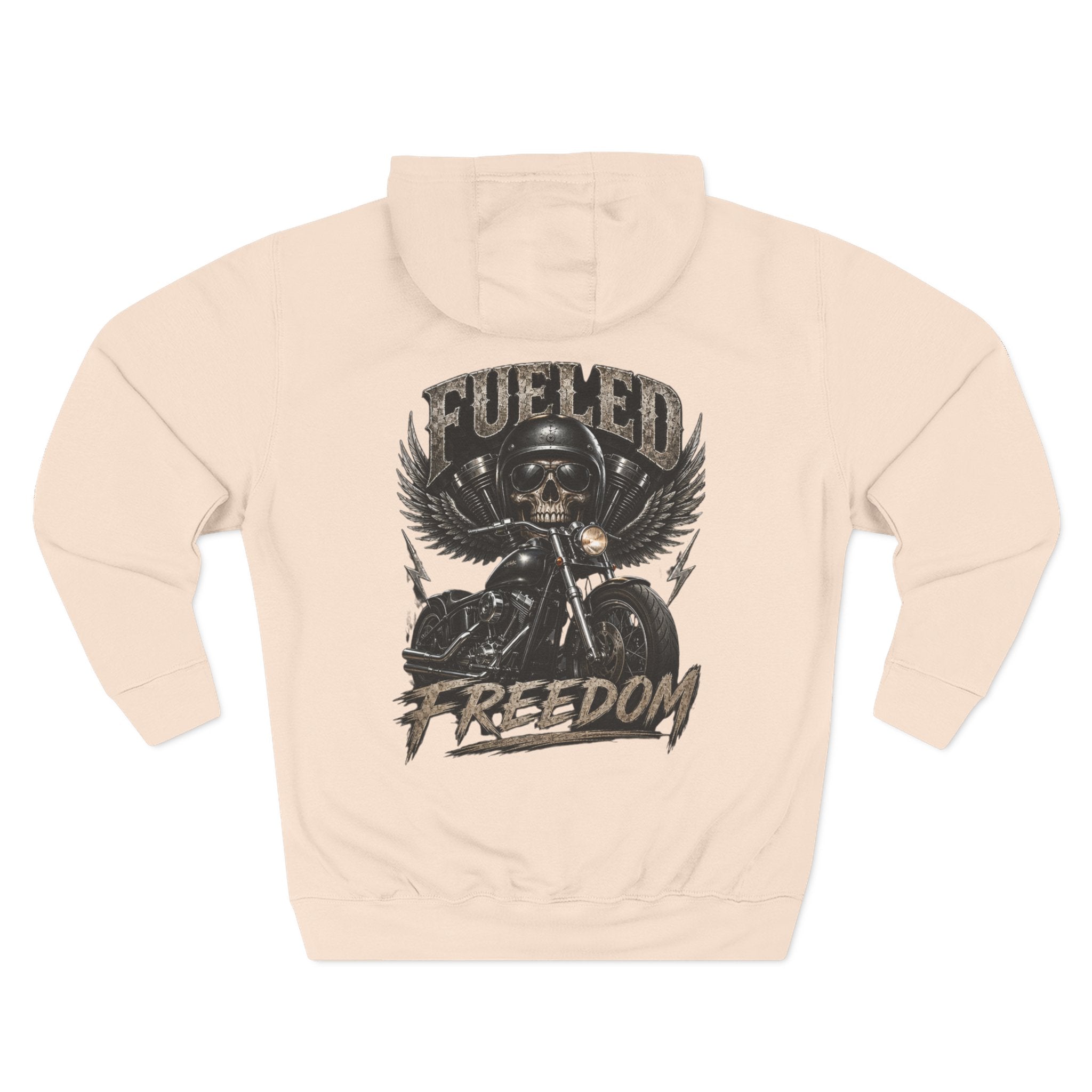 Fueled Freedom Hoodie — Motorcycle Skull Biker Pullover