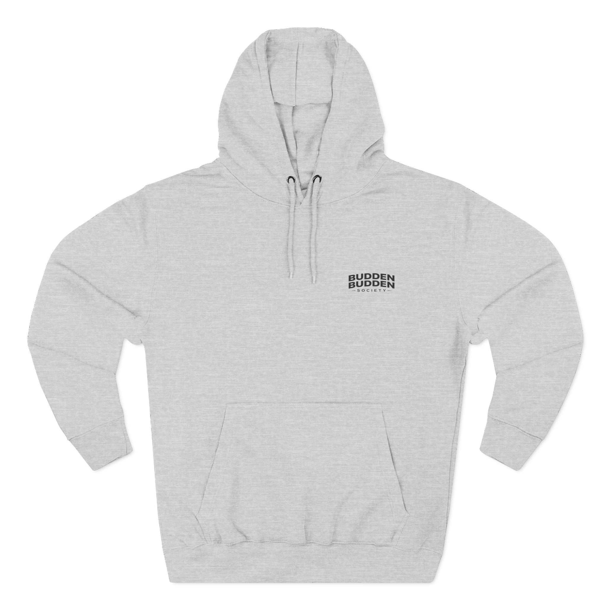 Three-Panel Fleece Hoodie — Biker Brotherhood Scenic Back Print ('When the Kickstand Goes Down')